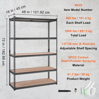 5 Tier Vevor Storage Shelving Unit