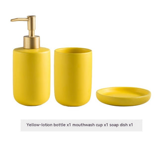Solid Color Ceramic Bathroom Four-piece Set