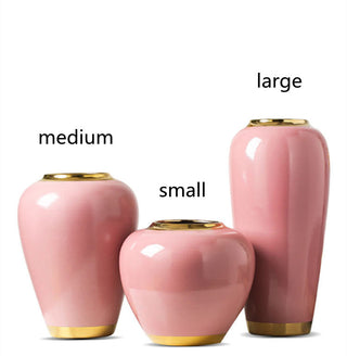 Hand-painted Porcelain Vases with Gold Flowers
