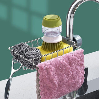 Adjustable Sink Drain Rack Sponge Storage