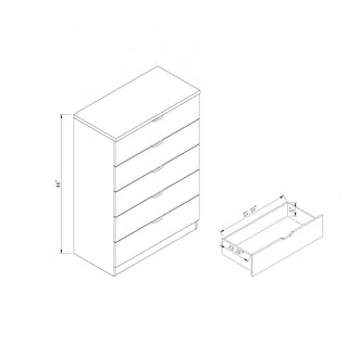 Sleek Modern Wood Dresser – 5 Drawer Bedroom Dresser, Mahogany