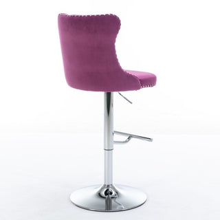Sasha Velvet Swivel Barstools (Set Of 2)