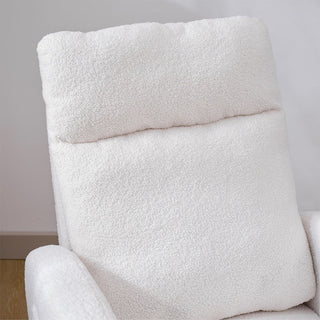 Modern Accent Rocking Chair Rocking Chair With Solid Wood Legs, Upholstered Nursery Glider Rocker, Comfy Armchair With Side Pocket, Living Room Lounge Arm Chair With High Backrest NO TEMU