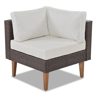 L- Shape Patio Furniture with Pillows (4 Pieces)