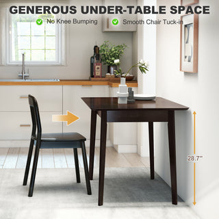 47.2 Rectangle Dining Table For 4, Mid-Century Modern Kitchen Table With Rubber Wood Frame For Dining Room, Mahogany