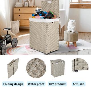 Laundry Hamper Rattan Coating Frame