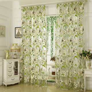 White Striped Translucent Bedroom Curtain