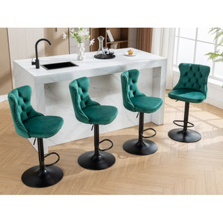 Sasha Velvet Swivel Barstools (Set Of 2)
