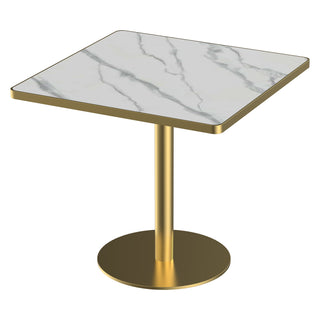 Square Modern Dinning Table 31.5 Inches Bistro Table Tulip Table With Faux Marble Top,Easy Assemble,Sturdy Metal Frame Diameter