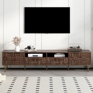 Mid Century TV Stand With 2 Drawers, Media Console Table For TVs Up To 85'', Entertainment Center With Storage For Living Room, Bedroom, Home Theatre
