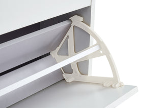 White Shoe Cabinet with Metal Legs