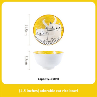 Cartoon And Plates Creative Rice Soup Bowls