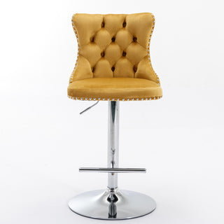 Sasha Velvet Swivel Barstools (Set Of 2)