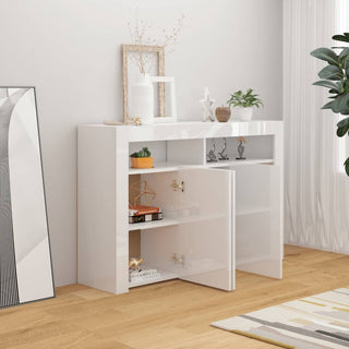LED Light High Gloss White Sideboard
