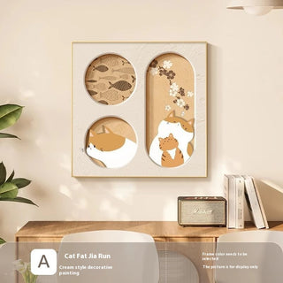 Cute Cat Cream Style Decorative Painting