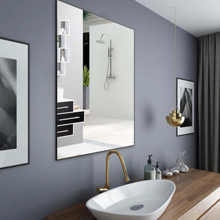 Modern Black Aluminum Bathroom Wall Mirror