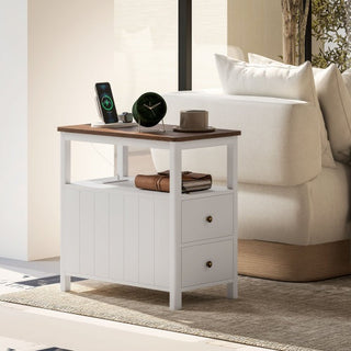 Modern End Table With Charging Station