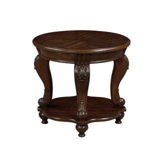 22'' Retro Round Wood End Table