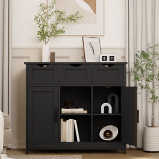 Wooden Storage Cabinet with Drawers