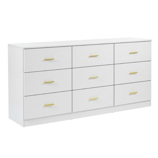 Taylor Modern White Dresser – Elegant Storage with Gold Handles
