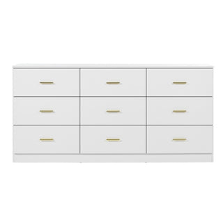 Taylor Modern White Dresser – Elegant Storage with Gold Handles