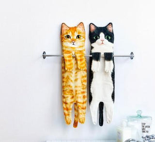 Long Cat Shaped Hand Towels