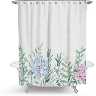 Floral Plant Polyester Bathroom Shower Curtain
