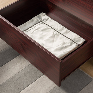Sleek Modern Wood Dresser – 5 Drawer Bedroom Dresser, Mahogany