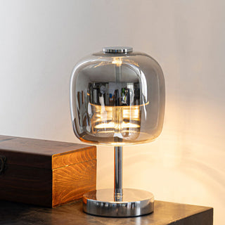Modern Smokey Gray Glass Table Lamp