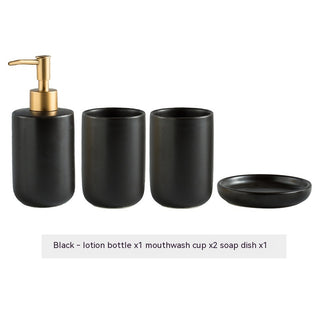 Solid Color Ceramic Bathroom Four-piece Set