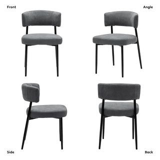 Modern Dining Chairs Set Of 4, Upholstered Dining Chairs With Curved Backrest,Sturdy Metal Frame