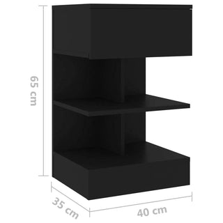 vidaXL 2-Piece Black Bedside Cabinets