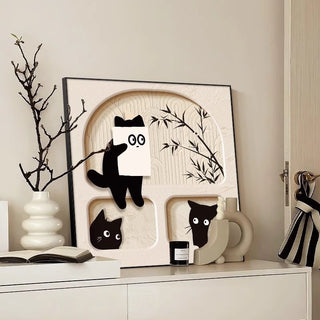 Cute Cat Cream Style Decorative Painting