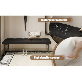 Multifunctional Black Shoe Bench with Cushion