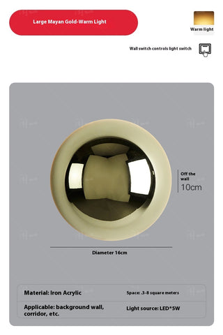 Nordic Solar Eclipse Bedroom Bedside Wall Lamp