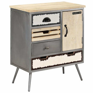 Solid Mango Wood & Steel Sideboard