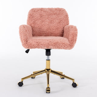 Lola Pink Faux Fur Office Chair