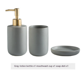 Solid Color Ceramic Bathroom Four-piece Set