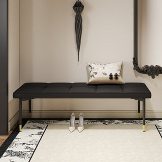 Multifunctional Black Shoe Bench with Cushion