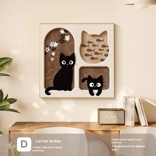 Cute Cat Cream Style Decorative Painting