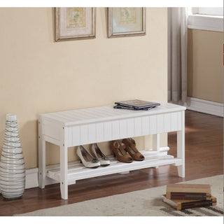 Solid Cherry Wood Shoe Bench with Storage