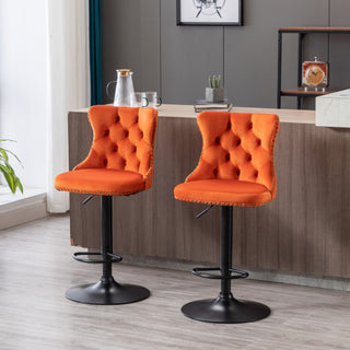 Sasha Velvet Swivel Barstools (Set Of 2)