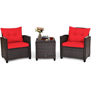 Christel Three Piece Patio Set in Red