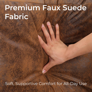 Mid-Century Modern Chair Upholstered Lounge Arm Chair With Iron Frame And Thicker Cushion For Living Room, Reading, Balcony,Brown