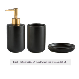 Solid Color Ceramic Bathroom Four-piece Set