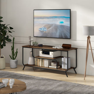 There Are Installation Videos And Scene Videos. TV Socket And LED Light - TV Stand TV Up To 55  Small Unit Modern TV Console Suitable For Living Room And Bedroom, Light Grey
