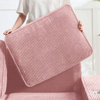 83.86  Corduroy Fabric Sofa,Modern Compressed Couch,3-Seater Sofa, Furniture For Living Room,Bedroom,office ,Pink