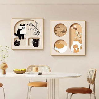 Cute Cat Cream Style Decorative Painting