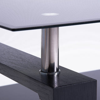Estelle Black Highlight Glass Coffee Table