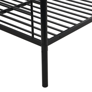Twin Over Full With Trundle Metal Bunk Bed , No Box Spring Needed, Easy Assemble